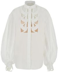 Zimmermann - Luna Cotton Blouse - Lyst
