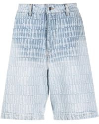 Amiri - Jacquard Snap-Off Denim Shorts - Lyst