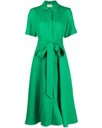 P.A.R.O.S.H. - Belted Midi Shirt Dress - Lyst