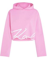 Karl Lagerfeld - Hoodie Mit Signature-Saum - Lyst