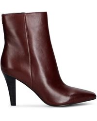 Guess - Pointed-Toe Leather Ankle Boots - Lyst