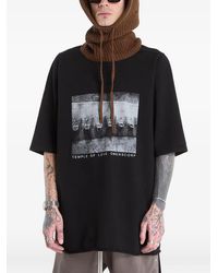 Rick Owens - Jumbo Ss Graphic-Print Raw-Cut T-Shirt - Lyst