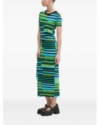 Desigual - Stripe-Pattern Midi Dress - Lyst