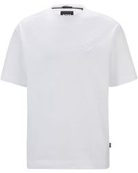 BOSS - T-shirt en coton à logo brodé - Lyst