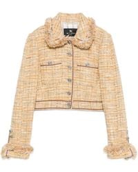 Etro - Tweed Jack Met Franje Afwerking - Lyst