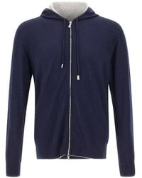Eleventy - Zip-Up Drawstring Hoodie - Lyst
