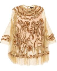Biyan - Bead-Embellished Floral-Appliqué Top - Lyst
