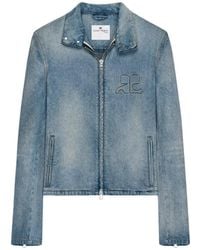 Courreges - Silk-Nylon Denim Jacket - Lyst