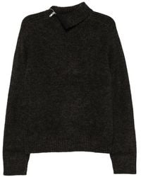 Entire studios - Zip-Neck Ribbed Sweater - Lyst
