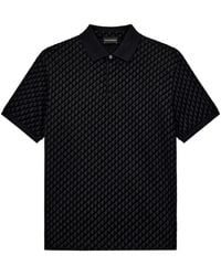 Emporio Armani - Allover Logo Polo Shirt - Lyst