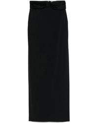 Elisabetta Franchi - Satin-Bow Crepe Maxi Skirt - Lyst