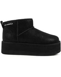 KARL LAGERFELD - Thermo Platform Ankle Boots - Lyst