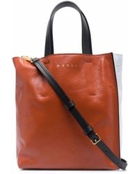 Marni - Leather Colour-block Tote Bag - Lyst