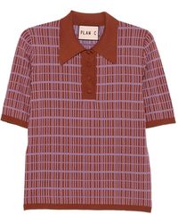 Plan C - Striped Polo Shirt - Lyst
