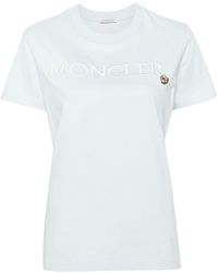 Moncler - Besticktes T-Shirt aus Bio-Baumwolle - Lyst