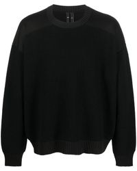 Y-3 - Ribbed-knit Panelled Jumper - Lyst