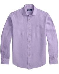 Polo Ralph Lauren - Custom Fit Pony-Embroidered Linen Shirt - Lyst
