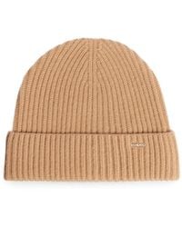 Sandro - Logo-Plaque Ribbed-Knit Beanie Hat - Lyst