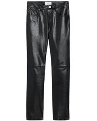 Ami Paris - Straight-leg Leather Trousers - Lyst