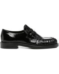 Guglielmo Rotta - Ruched Patent-Leather Loafers - Lyst