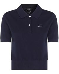 A.P.C. - Embroidered-Logo Polo Shirt - Lyst