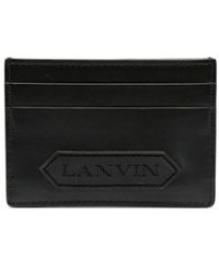 Lanvin - Porte-cartes en cuir à patch logo - Lyst