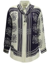 ALÉMAIS - Banderra Scarf Silk Shirt - Lyst