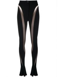 Mugler - Legging Met Doorzichtig Vlakken - Lyst