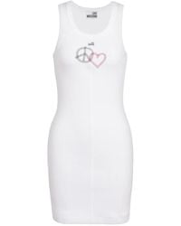 Love Moschino - Embroidered Ribbed Dress - Lyst