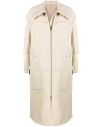 Closed - Leather Shearling Coat - Lyst