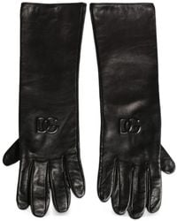 Dolce & Gabbana - Embossed Dg Logo Gloves - Lyst