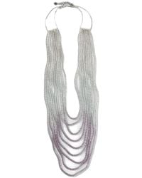 Emporio Armani - Multi-Strand Beaded Necklace - Lyst