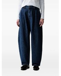 KARL LAGERFELD - Embroidered-Logo Pleated Jeans - Lyst