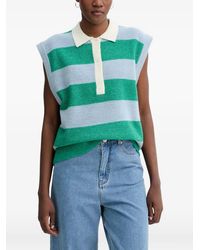 Munthe - Bracha Striped Sleeveless Polo-Collar Sweater - Lyst