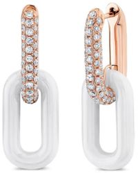 SHAY - 18K Rose Cable-Link Diamond Earrings - Lyst