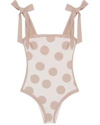 Jonathan Simkhai - Polka-Dot Tie-Detail Swimsuit - Lyst
