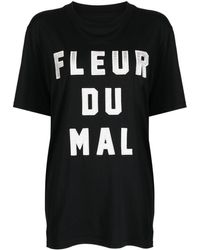Fleur du Mal - Logo-embroidered Jersey T-shirt - Lyst