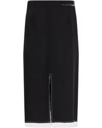 Marni - Split Logo-Embroidered Midi Skirt - Lyst