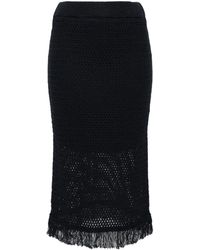 Peserico - Open-knit Linen-blend Skirt - Lyst