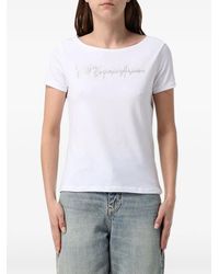EA7 - Sequin-Logo T-Shirt - Lyst