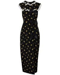 Alessandra Rich - Robe Mi-Longue Volantée À Détail De Nœud - Lyst
