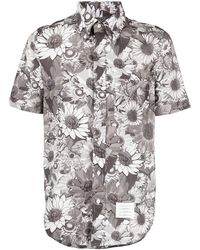 Thom Browne - Floral-print Short-sleeve Shirt - Lyst