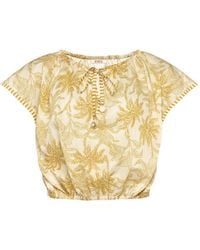 Eres - Crocodile Cropped Blouse - Lyst