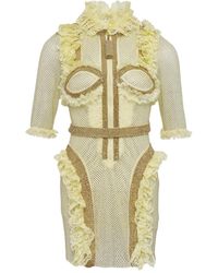 Self-Portrait - Vestido Corto Con Volantes - Lyst