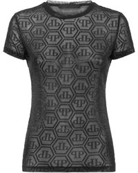 Philipp Plein - Tulle Monogram Strass T-Shirt - Lyst