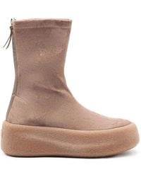 Vic Matié - Stretch Suede Platform Ankle Boots - Lyst