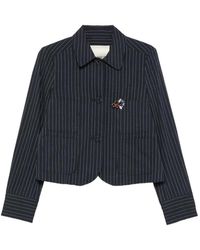 ODEEH - Pinstripe-Pattern Crystal-Embellished Jacket - Lyst