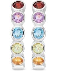 Dower & Hall - Tutti Frutti Huggie Oorringen Met Edelsteen - Lyst