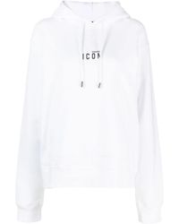 DSquared² - Logo-Print Cotton-Jersey Hoodie - Lyst