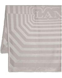 Lanvin - Jacquard-logo Striped Scarf - Lyst